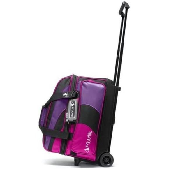 Deluxe Double Roller 2 Ball Bowling Bag with Large Separate Shoe Compartment - Picture 2 of 6